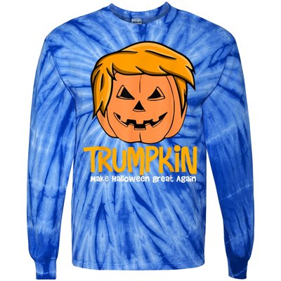 Funny Trumpkin 2024 Usa Make Halloween Great Again Tie-Dye Long Sleeve Shirt