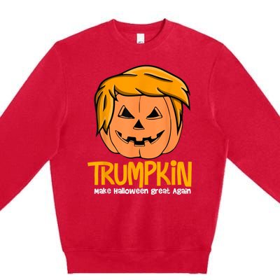 Funny Trumpkin 2024 Usa Make Halloween Great Again Premium Crewneck Sweatshirt