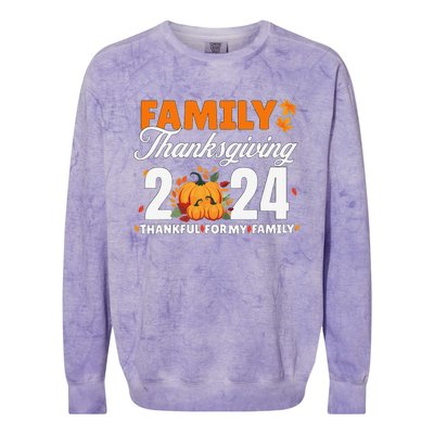 Family Thanksgiving 2024 Turkey Thanksgiving Matching Group Colorblast Crewneck Sweatshirt