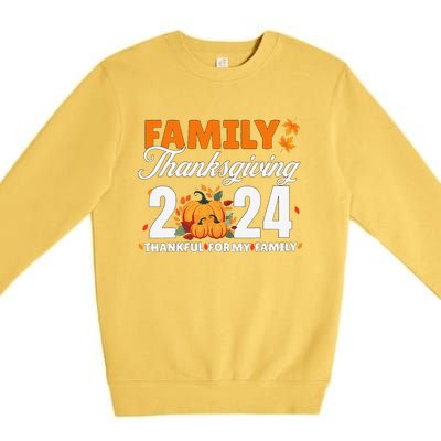 Family Thanksgiving 2024 Turkey Thanksgiving Matching Group Premium Crewneck Sweatshirt