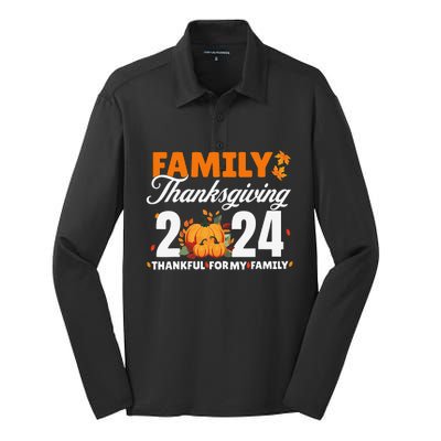 Family Thanksgiving 2024 Turkey Thanksgiving Matching Group Silk Touch Performance Long Sleeve Polo