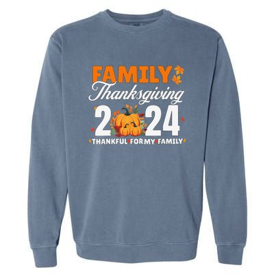 Family Thanksgiving 2024 Turkey Thanksgiving Matching Group Garment-Dyed Sweatshirt