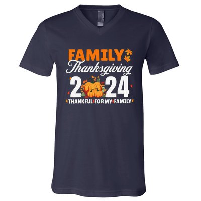 Family Thanksgiving 2024 Turkey Thanksgiving Matching Group V-Neck T-Shirt