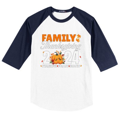 Family Thanksgiving 2024 Turkey Thanksgiving Matching Group Baseball Sleeve Shirt