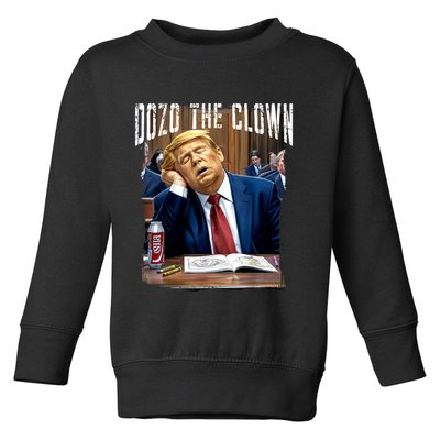Funny Trump 2024 Clown Donald Trump Sleeping At Trial Toddler Sweatshirt