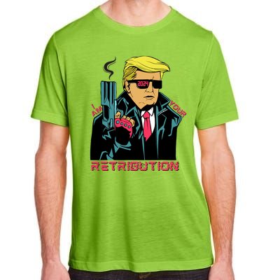 Funny Trump 2024 Cartoon I Am Your Retribution Trumpinator I'll Be Back 2024 Adult ChromaSoft Performance T-Shirt