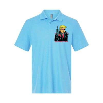 Funny Trump 2024 Cartoon I Am Your Retribution Trumpinator I'll Be Back 2024 Softstyle Adult Sport Polo