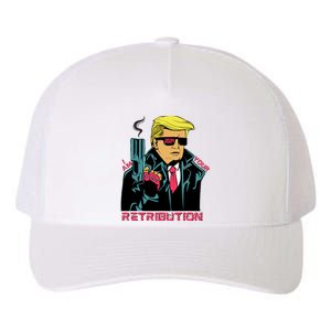 Funny Trump 2024 Cartoon I Am Your Retribution Trumpinator I'll Be Back 2024 Yupoong Adult 5-Panel Trucker Hat