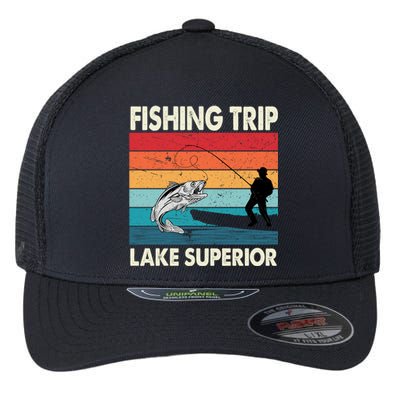 Fishing Trip 2024 Lake Superior Minnesota Gift Flexfit Unipanel Trucker Cap