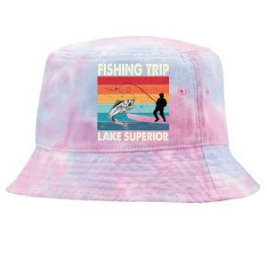 Fishing Trip 2024 Lake Superior Minnesota Gift Tie-Dyed Bucket Hat