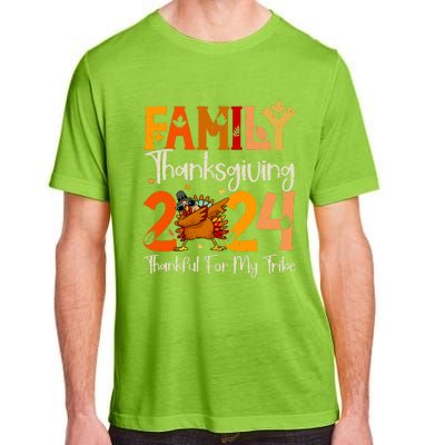 Family Thanksgiving 2024 Crew Dabbing Turkey Group Matching Adult ChromaSoft Performance T-Shirt