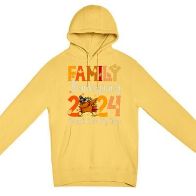 Family Thanksgiving 2024 Crew Dabbing Turkey Group Matching Premium Pullover Hoodie