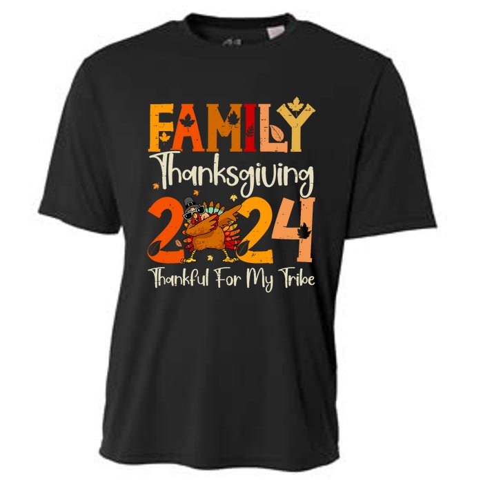 Family Thanksgiving 2024 Crew Dabbing Turkey Group Matching Cooling Performance Crew T-Shirt