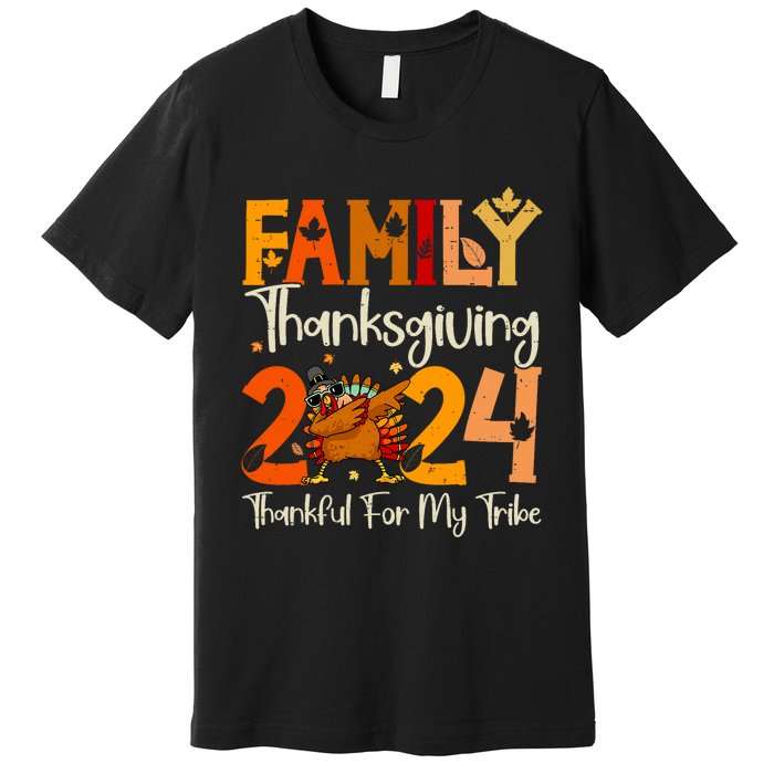 Family Thanksgiving 2024 Crew Dabbing Turkey Group Matching Premium T-Shirt