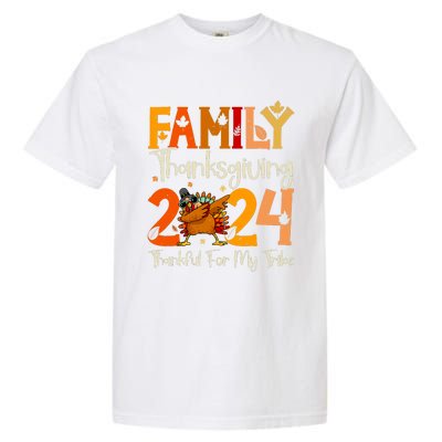 Family Thanksgiving 2024 Crew Dabbing Turkey Group Matching Garment-Dyed Heavyweight T-Shirt