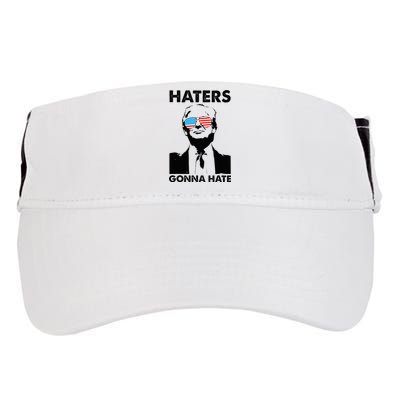 Funny Trump 2024 Haters Gonna Hate Glasses American Flag Adult Drive Performance Visor