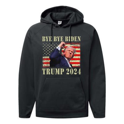 Funny Trump 2024 Bye Bye Biden Dropped Out Election 2024 Performance Fleece Hoodie