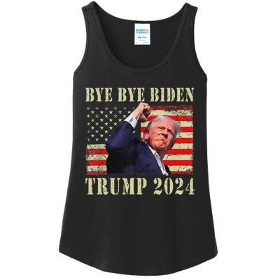 Funny Trump 2024 Bye Bye Biden Dropped Out Election 2024 Ladies Essential Tank