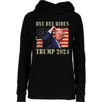 Funny Trump 2024 Bye Bye Biden Dropped Out Election 2024 Womens Funnel Neck Pullover Hood