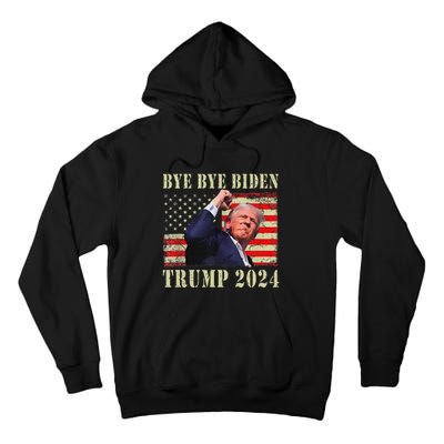 Funny Trump 2024 Bye Bye Biden Dropped Out Election 2024 Tall Hoodie