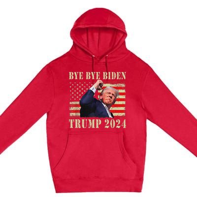 Funny Trump 2024 Bye Bye Biden Dropped Out Election 2024 Premium Pullover Hoodie