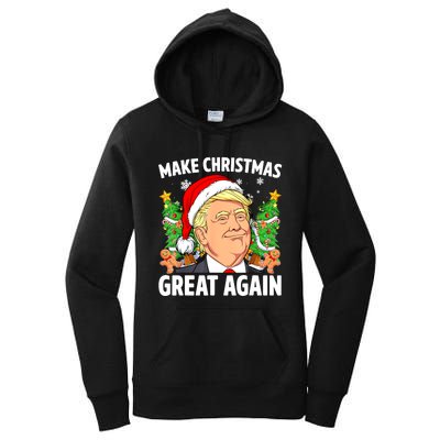 Funny Trump 2024 Make Christmas Great Again Women Gift Women's Pullover Hoodie