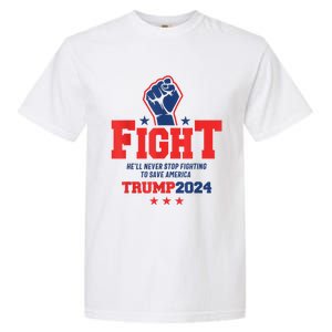 Fight Trump 2024 HeLl Never Stop Fighting To Save America Garment-Dyed Heavyweight T-Shirt