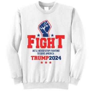 Fight Trump 2024 HeLl Never Stop Fighting To Save America Sweatshirt