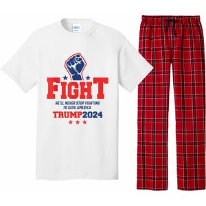 Fight Trump 2024 HeLl Never Stop Fighting To Save America Pajama Set