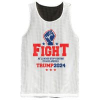 Fight Trump 2024 HeLl Never Stop Fighting To Save America Mesh Reversible Basketball Jersey Tank