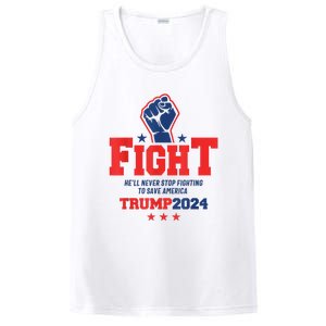 Fight Trump 2024 HeLl Never Stop Fighting To Save America PosiCharge Competitor Tank