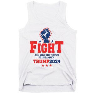 Fight Trump 2024 HeLl Never Stop Fighting To Save America Tank Top