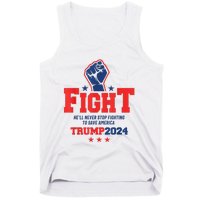 Fight Trump 2024 HeLl Never Stop Fighting To Save America Tank Top