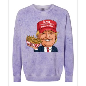 Funny Trump 2024 French Fry Make French Fries Great Again Colorblast Crewneck Sweatshirt