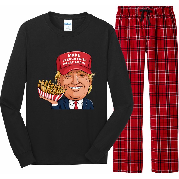 Funny Trump 2024 French Fry Make French Fries Great Again Long Sleeve Pajama Set