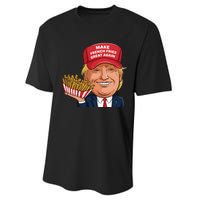 Funny Trump 2024 French Fry Make French Fries Great Again Performance Sprint T-Shirt