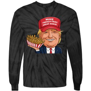 Funny Trump 2024 French Fry Make French Fries Great Again Tie-Dye Long Sleeve Shirt