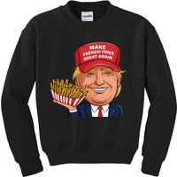 Funny Trump 2024 French Fry Make French Fries Great Again Kids Sweatshirt