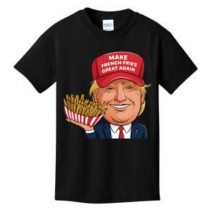 Funny Trump 2024 French Fry Make French Fries Great Again Kids T-Shirt