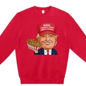 Funny Trump 2024 French Fry Make French Fries Great Again Premium Crewneck Sweatshirt