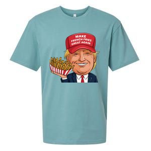 Funny Trump 2024 French Fry Make French Fries Great Again Sueded Cloud Jersey T-Shirt