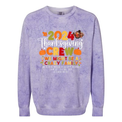 Family Thanksgiving 2024 Thanksgiving Crew Matching Group Colorblast Crewneck Sweatshirt