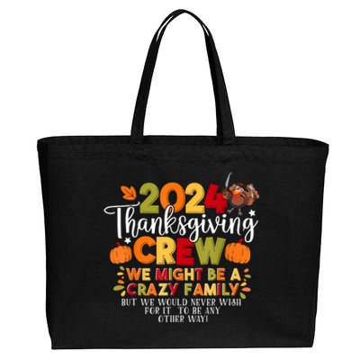 Family Thanksgiving 2024 Thanksgiving Crew Matching Group Cotton Canvas Jumbo Tote