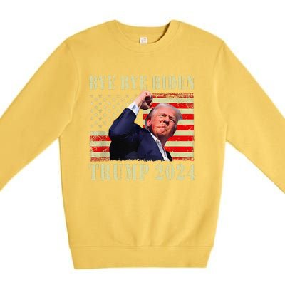 Funny Trump 2024 Bye Bye Biden Dropped Out Election 2024 Premium Crewneck Sweatshirt