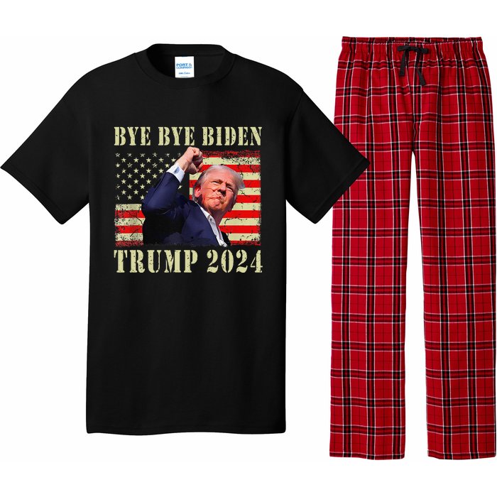 Funny Trump 2024 Bye Bye Biden Dropped Out Election 2024 Pajama Set