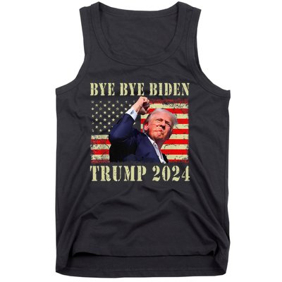 Funny Trump 2024 Bye Bye Biden Dropped Out Election 2024 Tank Top