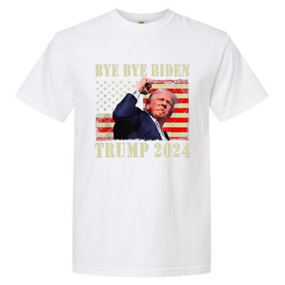 Funny Trump 2024 Bye Bye Biden Dropped Out Election 2024 Garment-Dyed Heavyweight T-Shirt