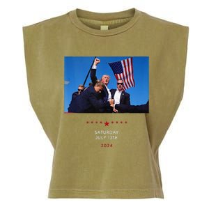 Funny Trump 2024 Shooting At Trump Rally In Pennsylvania Garment-Dyed Women's Muscle Tee