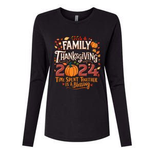 Family Thanksgiving 2024 Thanksgiving Crew Matching Group Womens Cotton Relaxed Long Sleeve T-Shirt