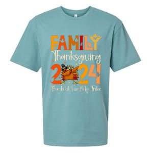 Family Thanksgiving 2024 Crew Dabbing Turkey Group Matching Sueded Cloud Jersey T-Shirt